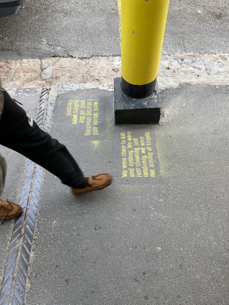 Different quotes immersed into the walkway